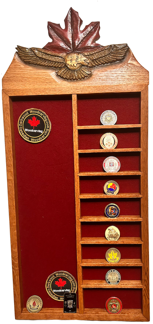 Challenge Coin Displays, very coold designs, all hand made by a militayr veteran 
